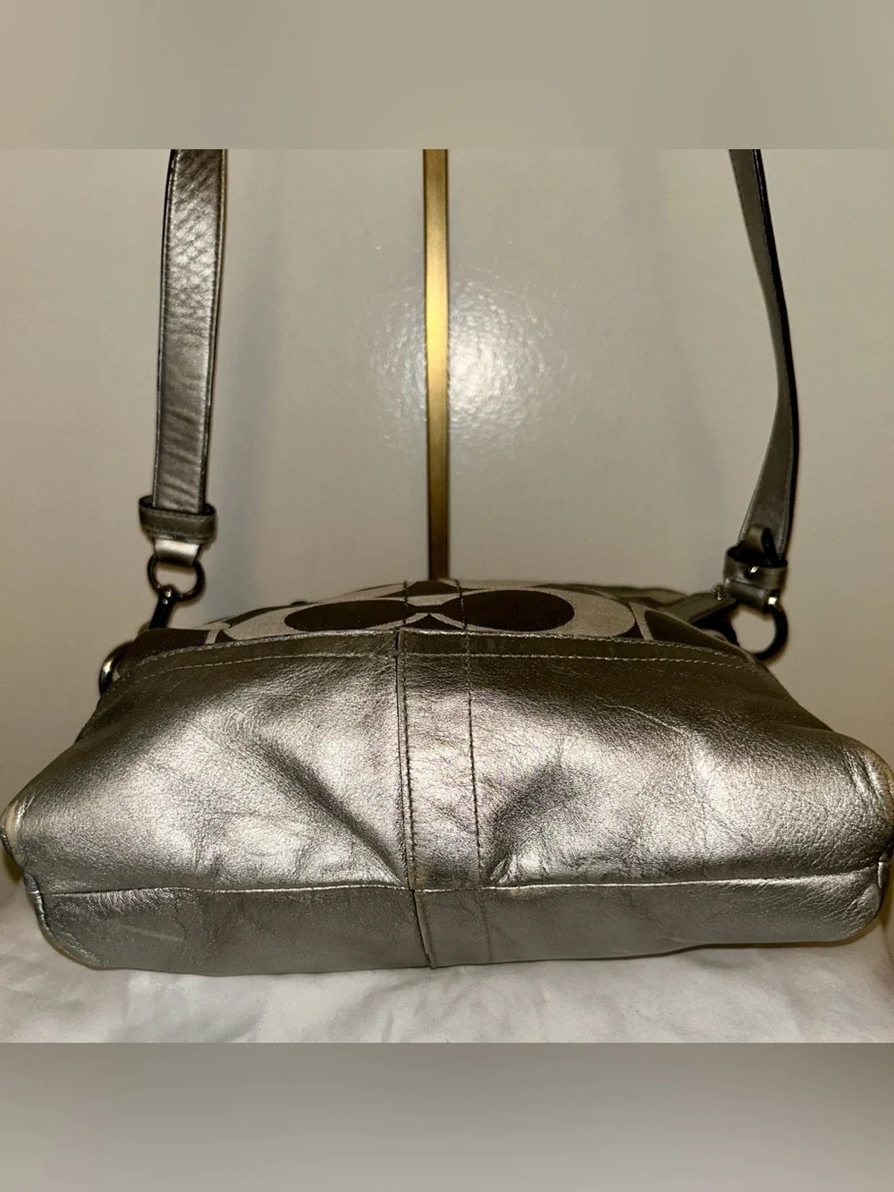 Coach Signature Sateen Chain Duffle Crossbody bag